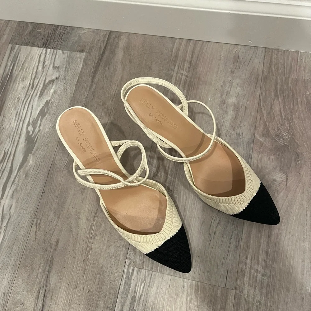 NWT Kelly Rowland White and Black Pumps - Picture 2 of 4